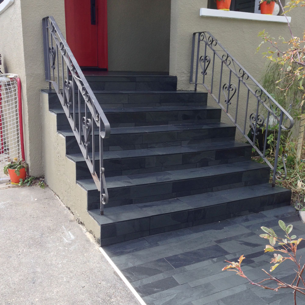 Lava Black Slate Series, Slate Tile Stairs