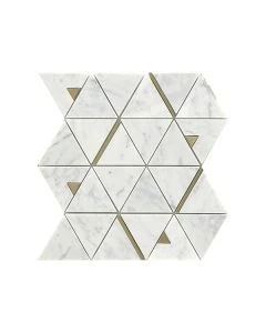 Imperial Carrara Triangle Inlay Polished Marble