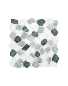 Cabana Blend Jade Pebble Tumbled Mosaic Marble