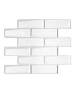 Straight Foil White 2x6" Mosaic Beveled Final Sale