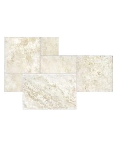 Ivory Cobblestone Brushed and Chiseled Travertine