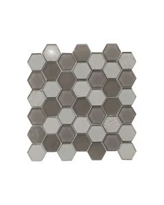 Stardust Dark Grey Hexagon Mosaic Glass-Final Sale