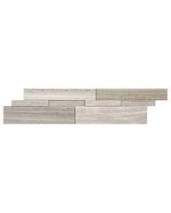 Marble Ledgestone Wooden White 6x24"Cubic PoorMesh