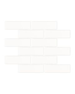 Essentials White 2x6 Brick Mosaic Gloss Porcelain*