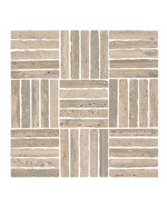 Arroyo Taupe Parquet Mosaic Honed Travertine*