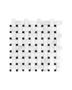 Bianco Cobalt Basketweave Honed Marble*