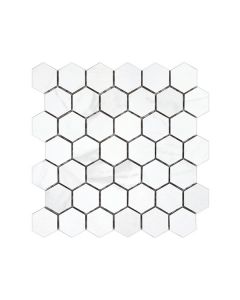 Falakro White 2" Hexagon Satin Matte Porcelain