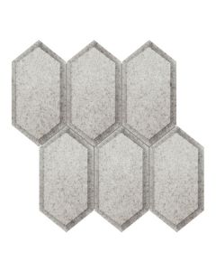 Obsidian Antique Silver Beveled Crystal Hexagon