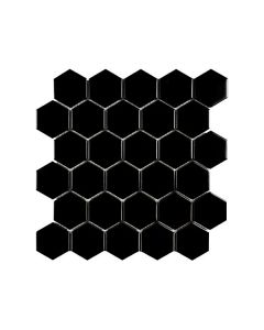 Pura Black 2" Hexagon Matte Porcelain