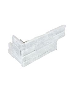 Quartzite Ledgestone Alaska White Corner Splitface