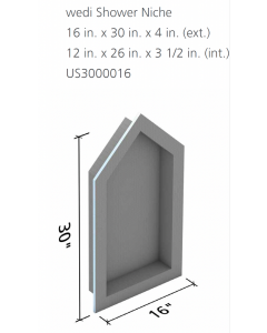Wedi Niche 16x30" Cathedral*