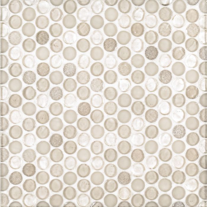 Suite Glass Champagne 3 4 Penny Round, Glass Penny Tile
