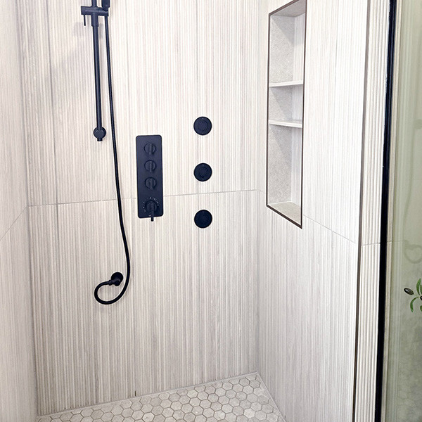 Zen Wood White Shower Wall
