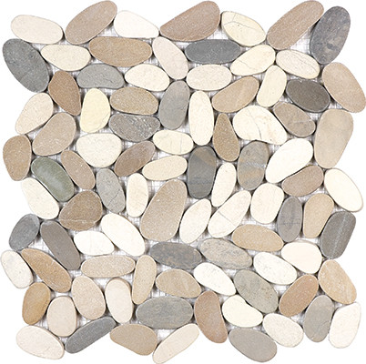 Bali Harmony Warm Blend Flat Pebble Tile Stone Source Harmony Warm Blend Flat Stone Pebble Mosaics L