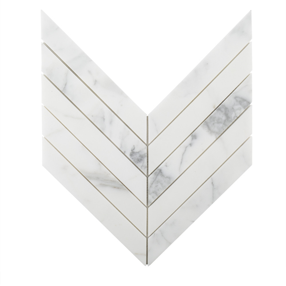 calacatta gold chevron backsplash