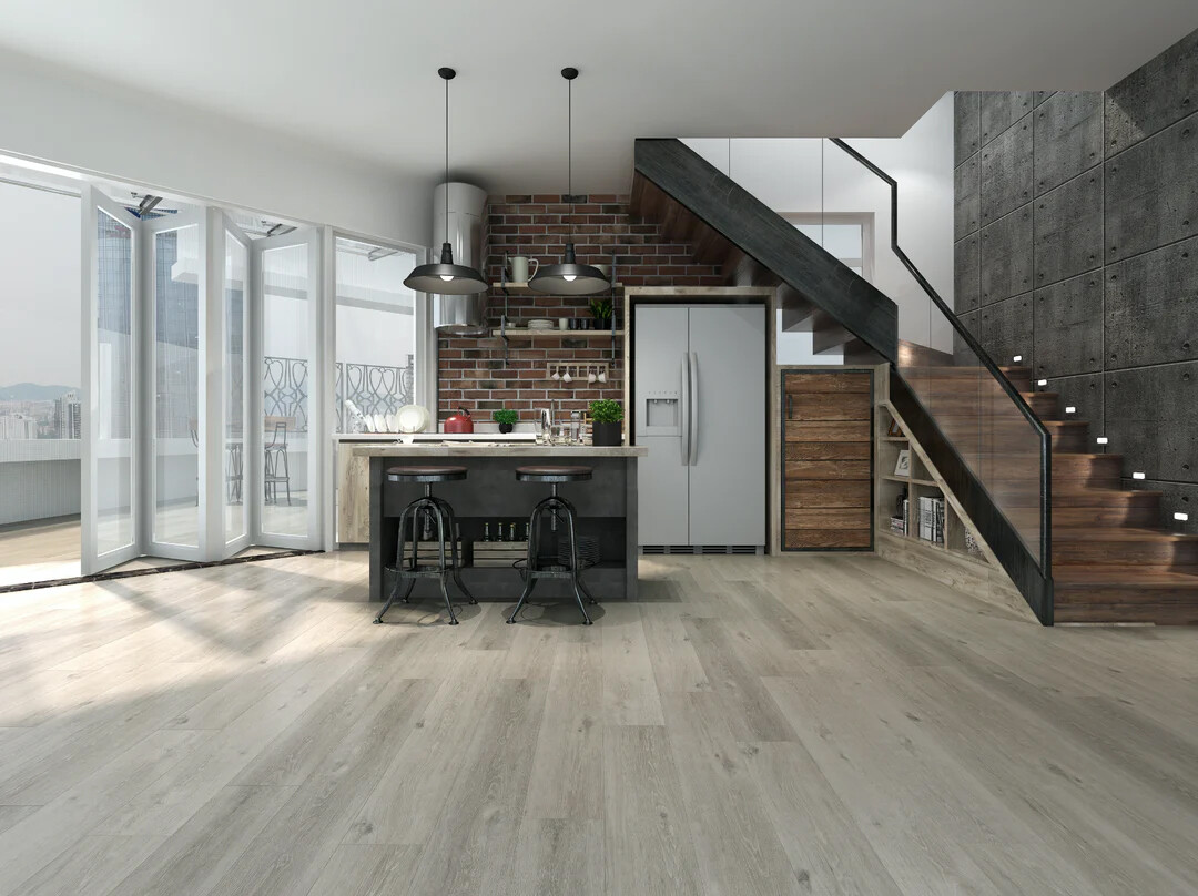 Hydrogen 5 Everest Luxury Vinyl Plank installed in an apartment with a loft