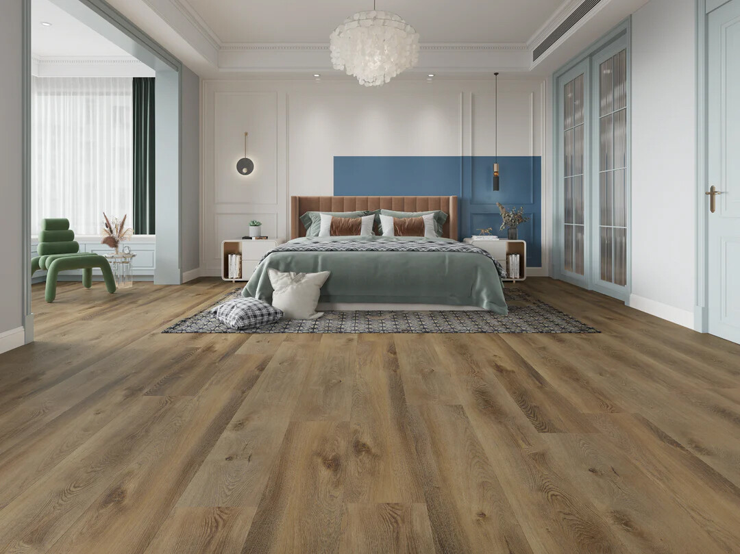Hydrogen 7 Daliwood Luxury Vinyl Plank installed on a bedroom floor