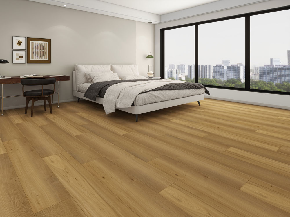 Borough 55 Millwood 7x48 SPC Luxury Vinyl Plank installed in a bedrooom